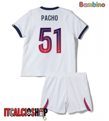 Paris Saint-Germain Willian Pacho #51 Seconda Maglia Bambino 2026-27 Manica Corta (+ Pantaloni corti)